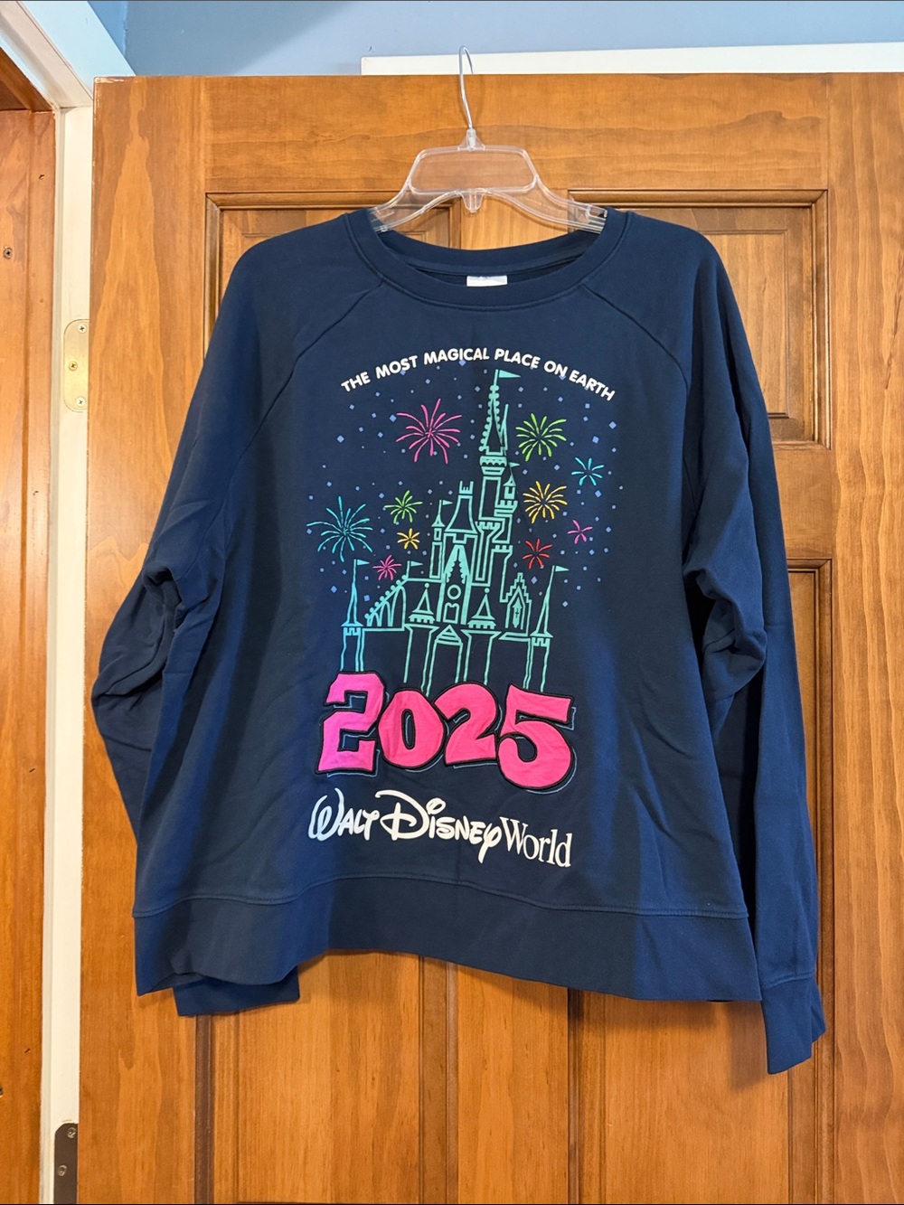 Disney Navy 2025 Castle Graphic Crewneck Sweatshirt - Size 2X